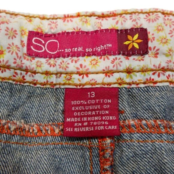 SO Jean Shorts Juniors Size 13 W33 Medium Dark Blue Casual Denim Cotton - Picture 6 of 7